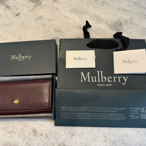 🍷 Mulberry Continental Tree Small Classic Wallet – Oxblood Grained Leather 🍷 - Picture 11 of 11